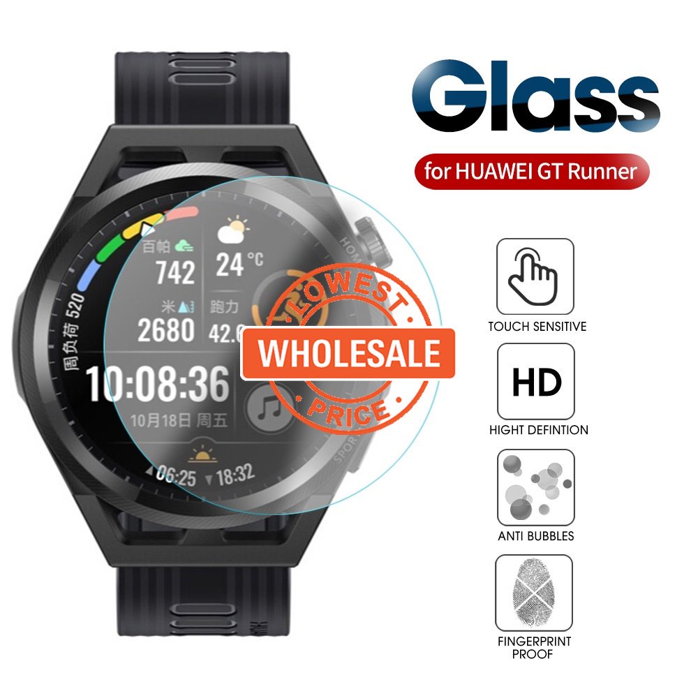 Pelindung Layar Tempered Glass 9H HD Transparan Anti Ledakan Untuk Huawei Watch GT Runner