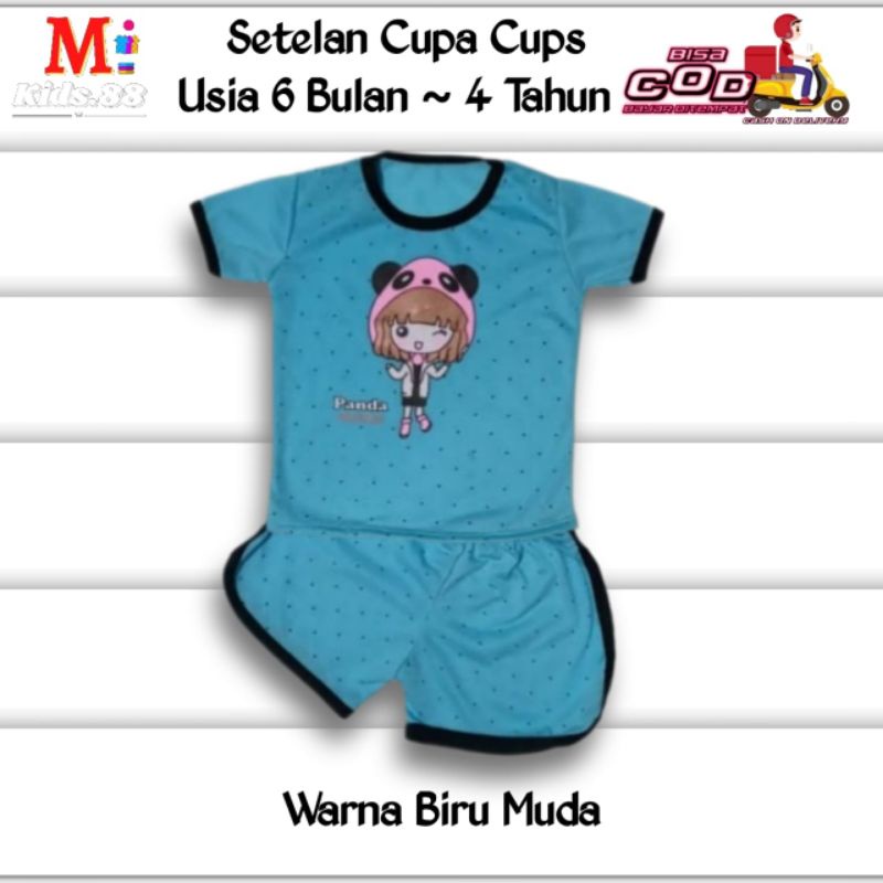 setelan anak playset/CUPA CUPS setelan baju anak perempuan/NEW PANDA YIKATONG/size S,M,L,XL,XXL buat usia 6bln-4tahun