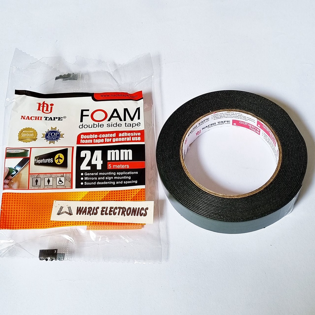 Spon Isolasi Bolak Balik Solasi Foam Busa Double Tape Nachi 24mm 5m