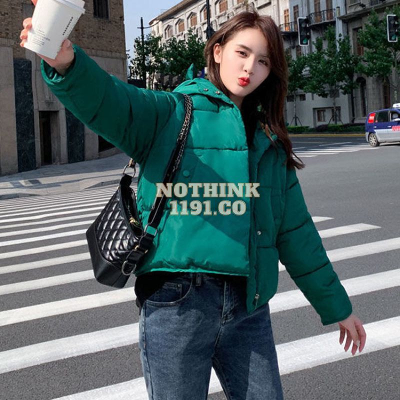 NOTHINK1991 jaket winter wanita hoodie mantel tebal musim dingin