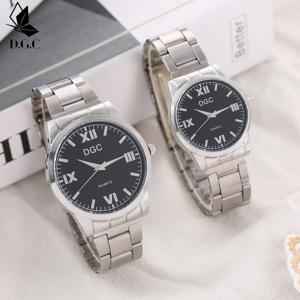 Jam Tangan Wanita Analog Quartz Fashion Rantai Stainless Steel Import Couple Pria C96