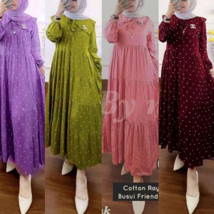 Sale DRESS KANIA// GAMIS RAMPEL POLKADOT/ POLKA KEKINIAN TERBARU 2022// GAMIS LEBARAN// CHIKI MIDI D
