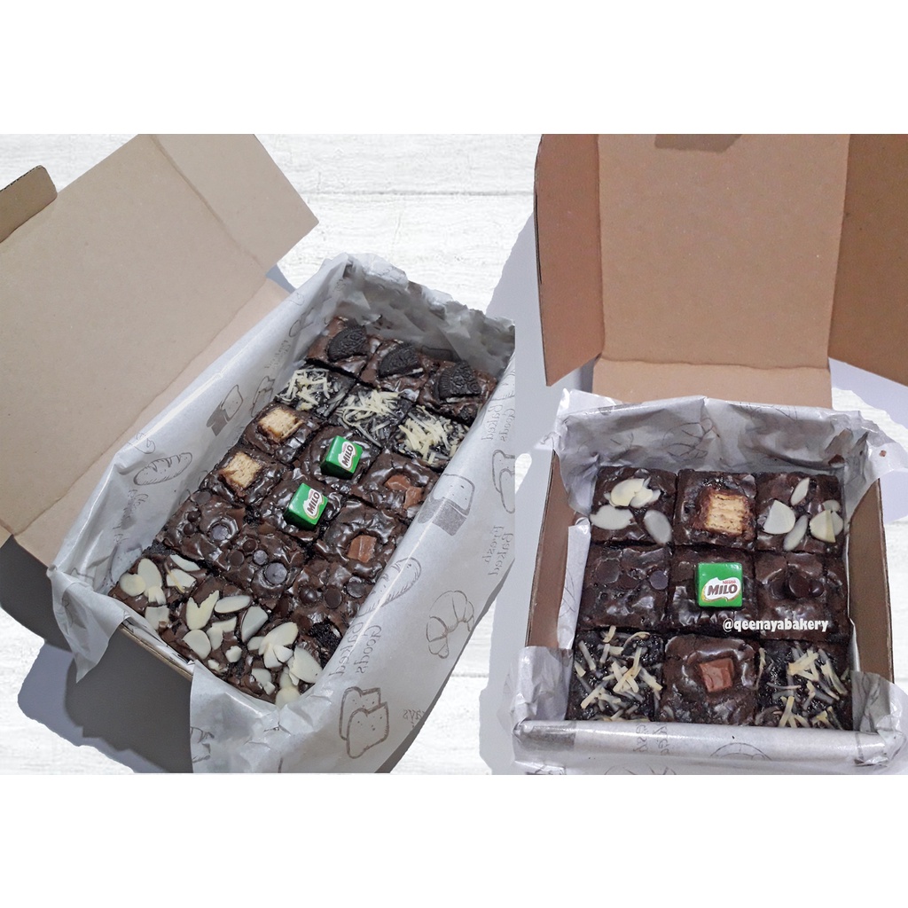 

Fudgy brownies ukuran 20x10 dan fudgy brownies coklat panggang ukuran 10x10