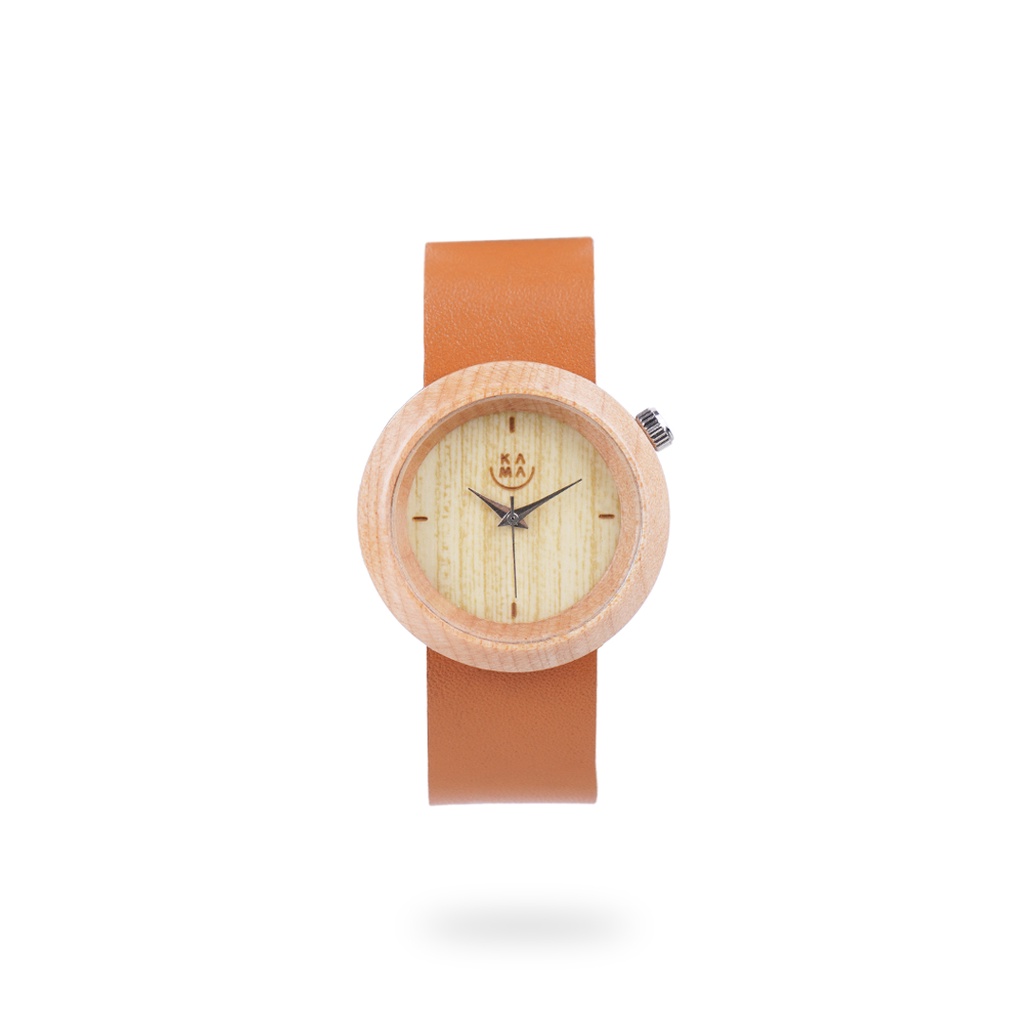 Kama Watch Jam Tangan Kayu Maple Dial Putih