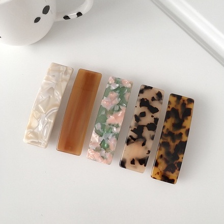 JEPIT RAMBUT RECTANGLE KLIP JEPITAN HAIR CLIP HAIRCLIP MARBLE MOTIF MARBEL PATTERN LEOPARD SOLID COLOR GLOSSY AKSESORIS SIMPLE SQUARE