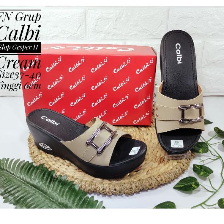 {BLK.18Oc22n} SANDAL CALBI / model sandal calbi 2021 / calbi wedges / wedges sandal / kode slop Gesp