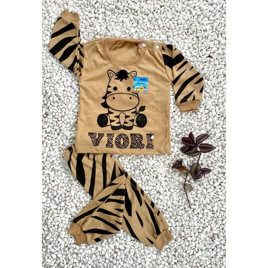 stelan baju bayi lucu murah motif ZEBRA VIORI setelan PANJANG 3-18 bulan