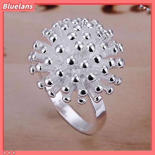 Bluelans Women Fashion Silver Plated Fireworks Daisy Pattern Ring Wedding Jewelry Gift