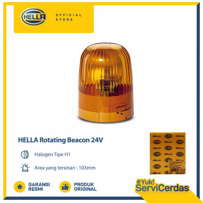 HELLA Lampu Mobil Rotating Beacon 24V - Lampu Sirine Reading Light Lampu tambahan mobil