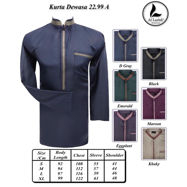 Baju Koko Kurta Lengan Panjang Al Luthfi