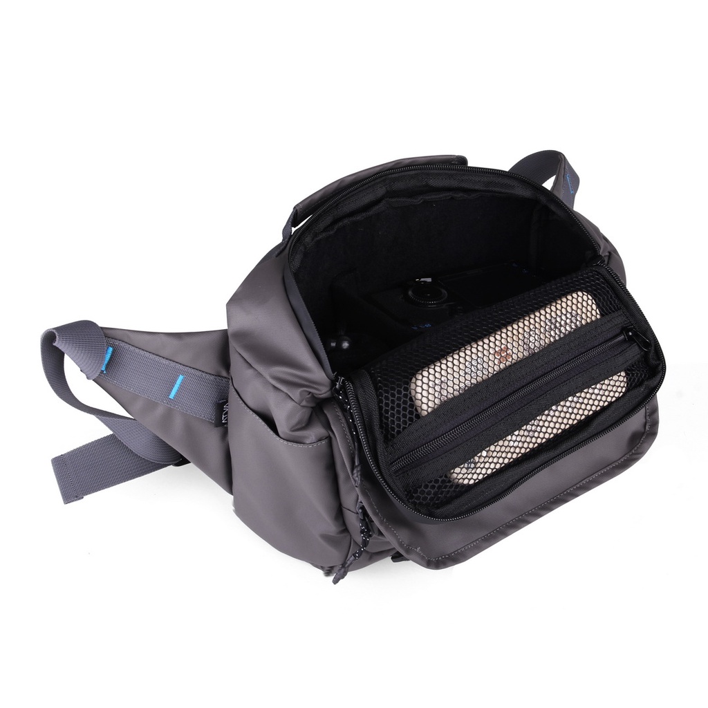 ZOOM 2 PRO GREY ORIGINAL x ATVA Tas Kamera Selempang Abu-Abu Pria Wanita Unisex Slingbag Lensa DSLR Mirrorless Sling Bag Camera Multifungsi Casual Camera Shoulder Bag Premium Waterproof Shoulderbag Tas Kamera Slempang Bahu Anti Air Keren Terbaru Kekinian