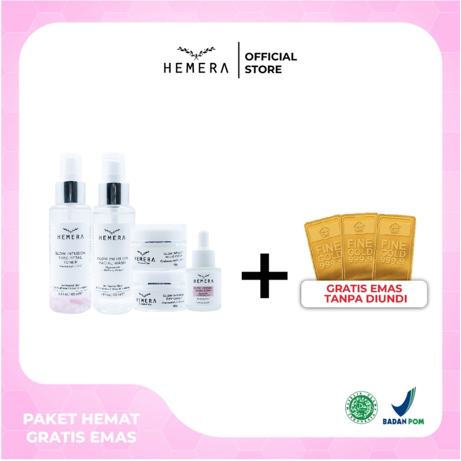 COMBO Hemera Paket  Skincare Infusion Glowing Acne Termurah Hemera Skincare Serum Animate Skincare Barrier Acne Glowing OFFICIAL