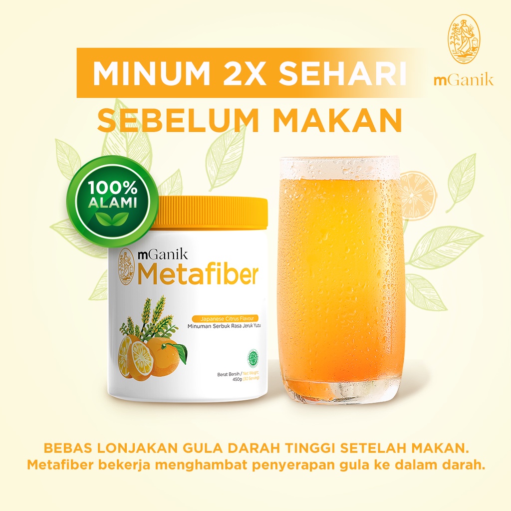 MGANIK METAFIBER 450 Gr Gram 30 Serving Minuman Serat Fiber Untuk Diabetes M ganik Meta Fiber BPOM