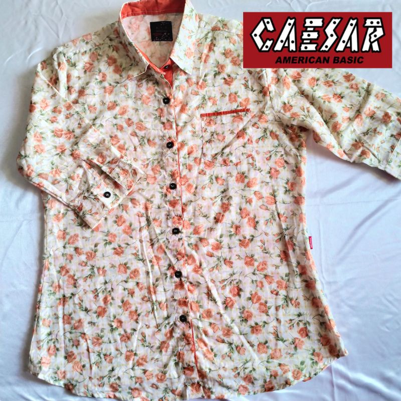 Kemeja Caesar Bunga atasan bunga kemeja bunga