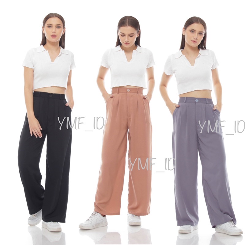 celana kulot highwaist loose pant/kulot polyester antikusut