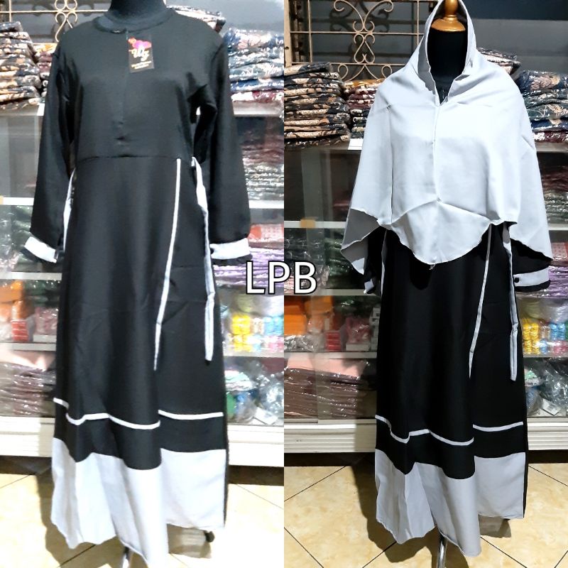 Gamis Set Hijab Jilbab / Fashion Muslim Moscrepe #10