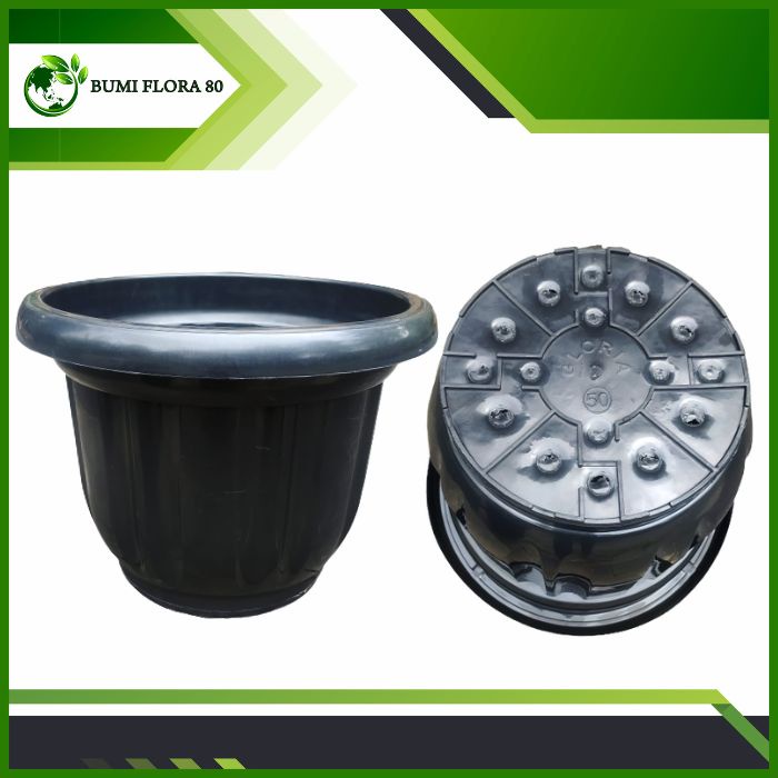 Liceriashop17 Pot Geloria Hitam 50 /Pot Besar 50 Hitam Kuping