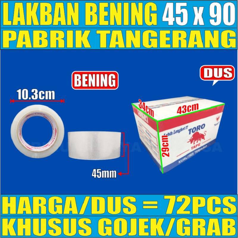 Lakban Bening / Lakban Fragile Trifinity Garansi 90M 45mmx100yard Per Dus Gjk