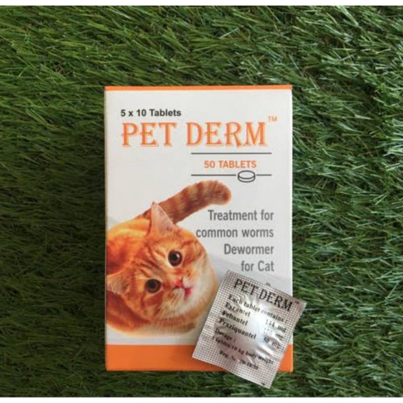 Obat cacing kucing obat cacing anjing Pet Derm 1 tablet