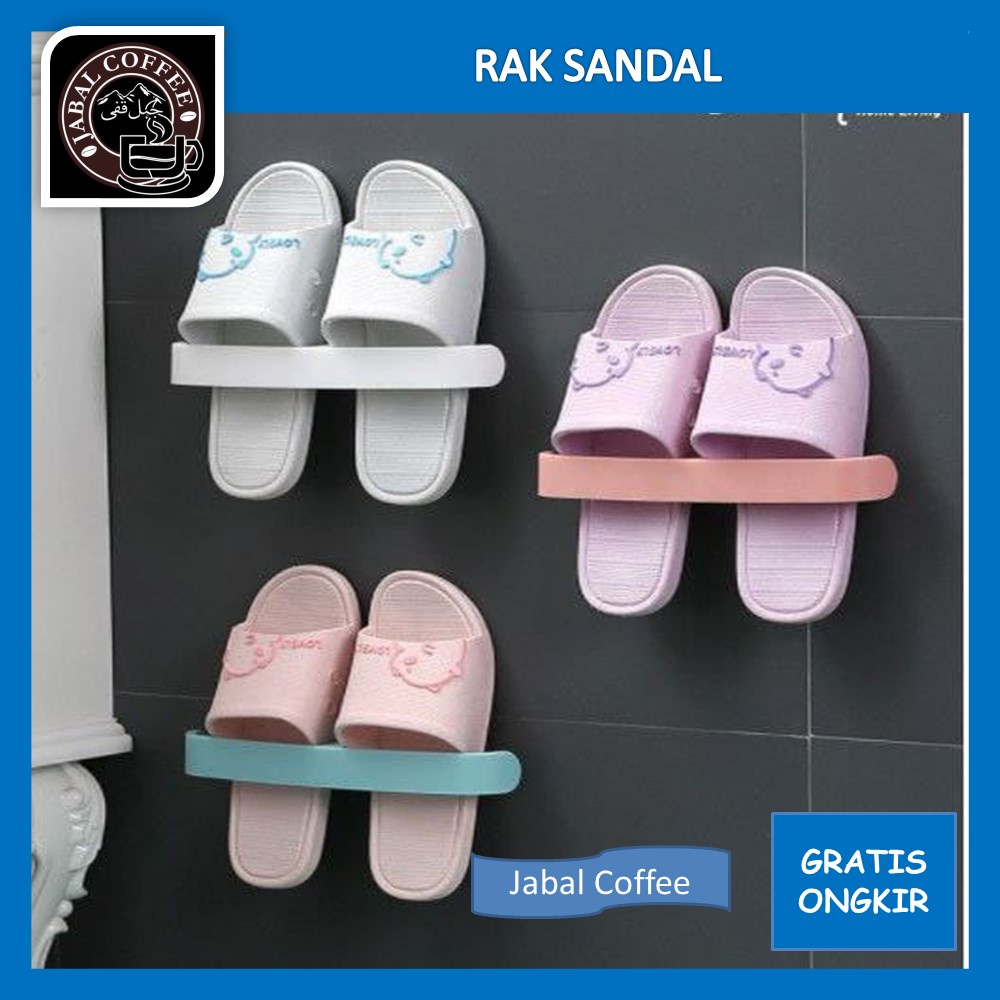 Rak Penyimpanan Sepatu / Rak Sandal Sepatu Tempel Dinding Double 2 In 1 / Rak Sepatu Gantung Tempel Hook