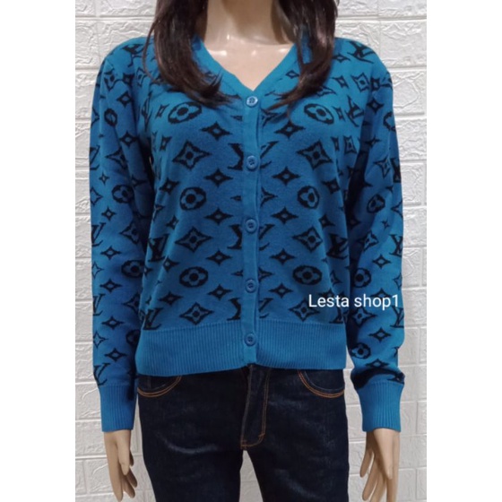 Shop Louis Vuitton 2023 SS Crochet Knit Cropped Cardigan 1ABQAE