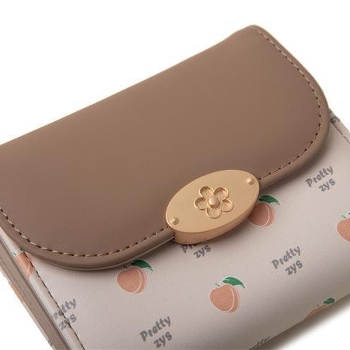 DOMPET LIPAT WANITA IMPORT PRETTYZYS ORI COKLAT SAMANTHA KULIT KOREA WA586B7 BRANDED MINI IMPORT LUCU KECIL KARTU UANG KOIN PENDEK CEWEK KEKINIAN KOREA SIMPLE PREMIUM