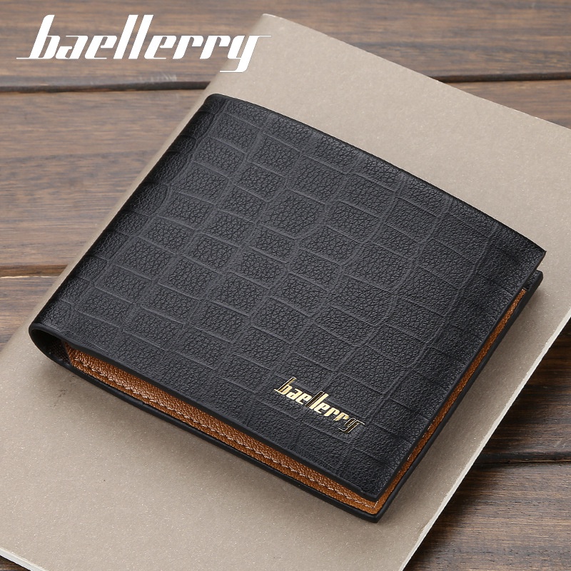 [BISA COD] BAELLERRY DR024 Dompet Pria Bahan Kulit PU Leather Premium