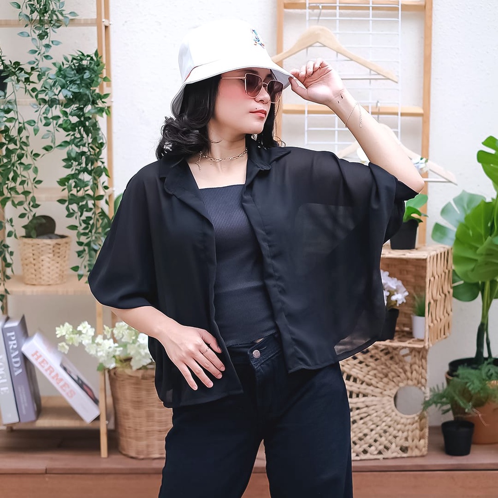 OUTER BASIC FELICIA OVERSIZE / OUTER BLOUSE ZAVA CERUTY BABYDOLL WANITA / YOLA BASIC OUTER CARDIGAN BATWING PREMIUM