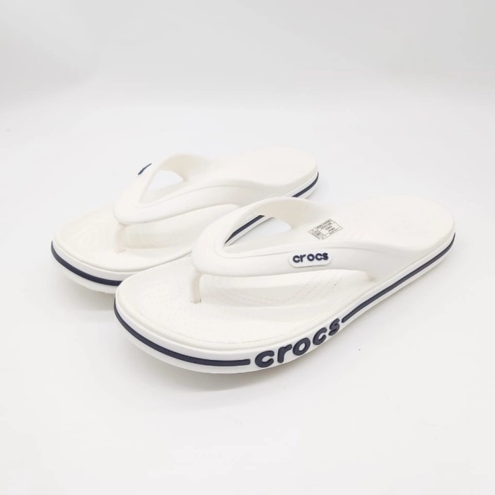 Spesial Sandal Crocs Pria Baya Flip Man Original Crocs - Putih Terbatas