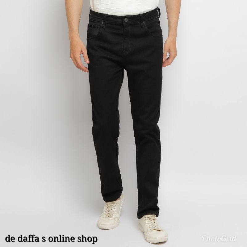 Best Seller - CELANA JEANS PRIA  PREMIUM STRETCH ALTISSIMO BASIC HITAM SLIM FIT