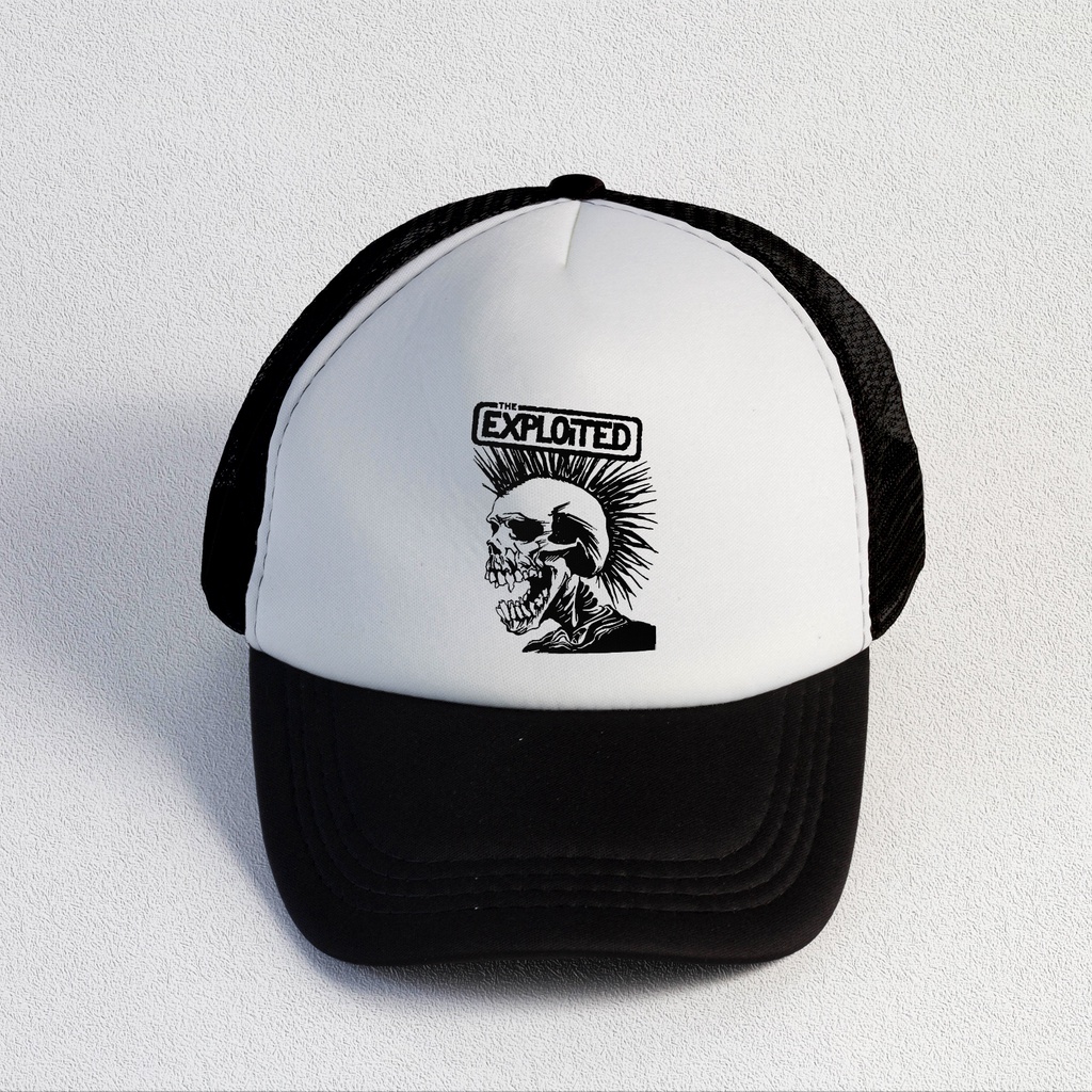 The Exploited | Trucker Hat Best Seller | Topi Pria | Topi | Trucker | Topi Band | Baseball | Band | Topi Jaring | Topi Sablon | Head Studio