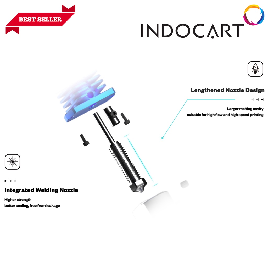 INDOCART 3D Printer HotEnd Ori Phaetus DragonFly Hotend HIC HF Blue