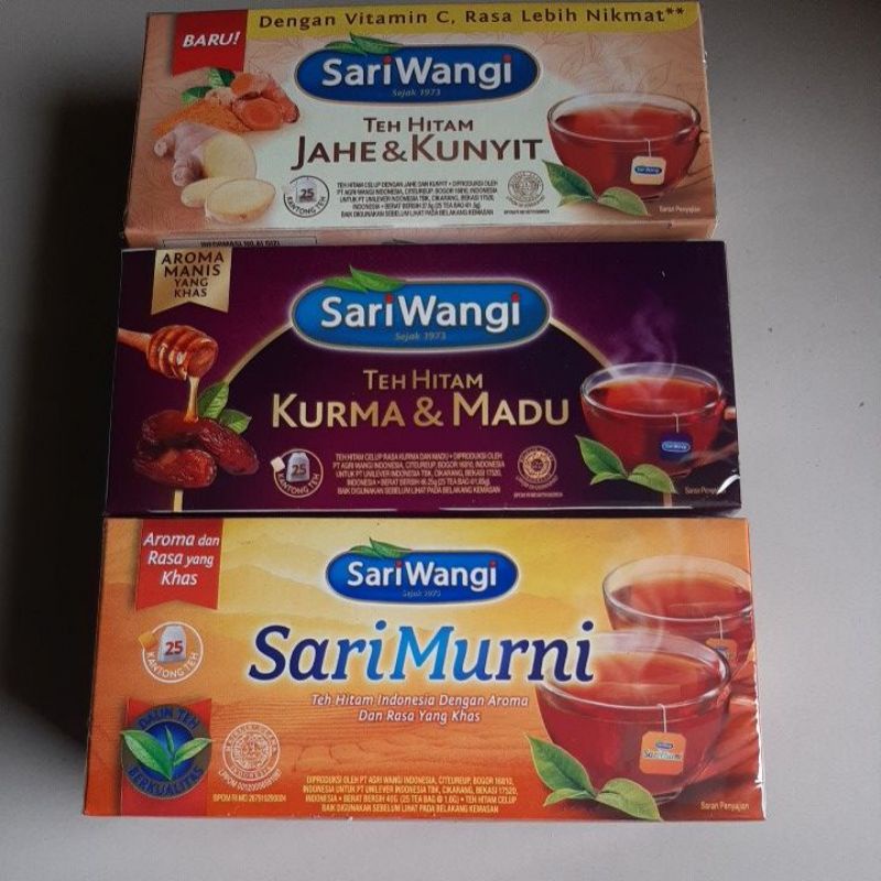 teh sari wangi isi 25 kantong