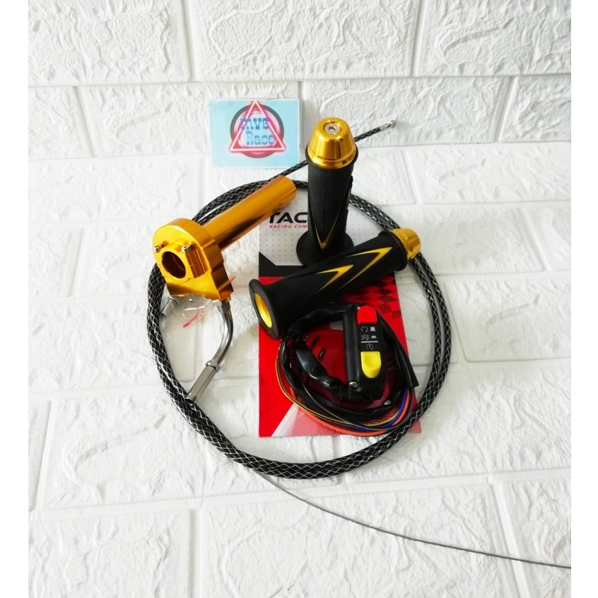 Gas Spontan 1 Kabel + Handgrip Jalu + Saklar + 1 Kabel Gas = Scorpio, F1ZR. Satria FU, Byson 150, Vi