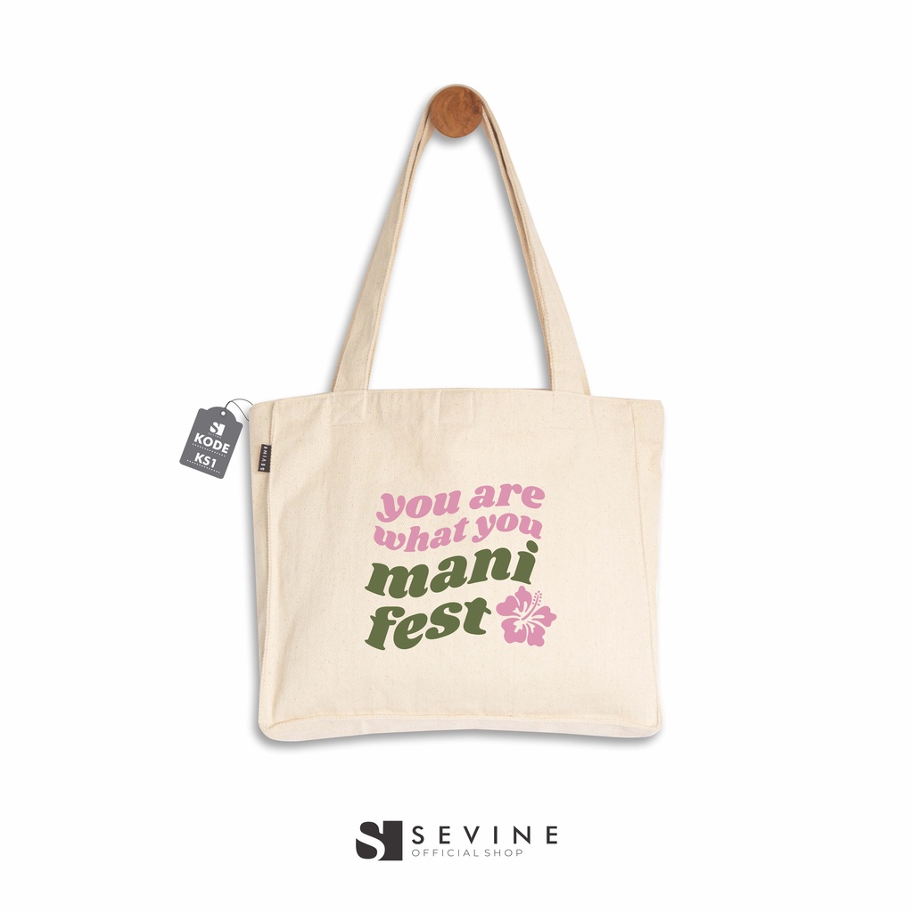 Sevine Totebag Kanvas Daisy Tas Wanita Tote Bag Kantong Laptop Kuliah Sekolah Kerja Quotes Y2K Pastel Aesthetic - KS