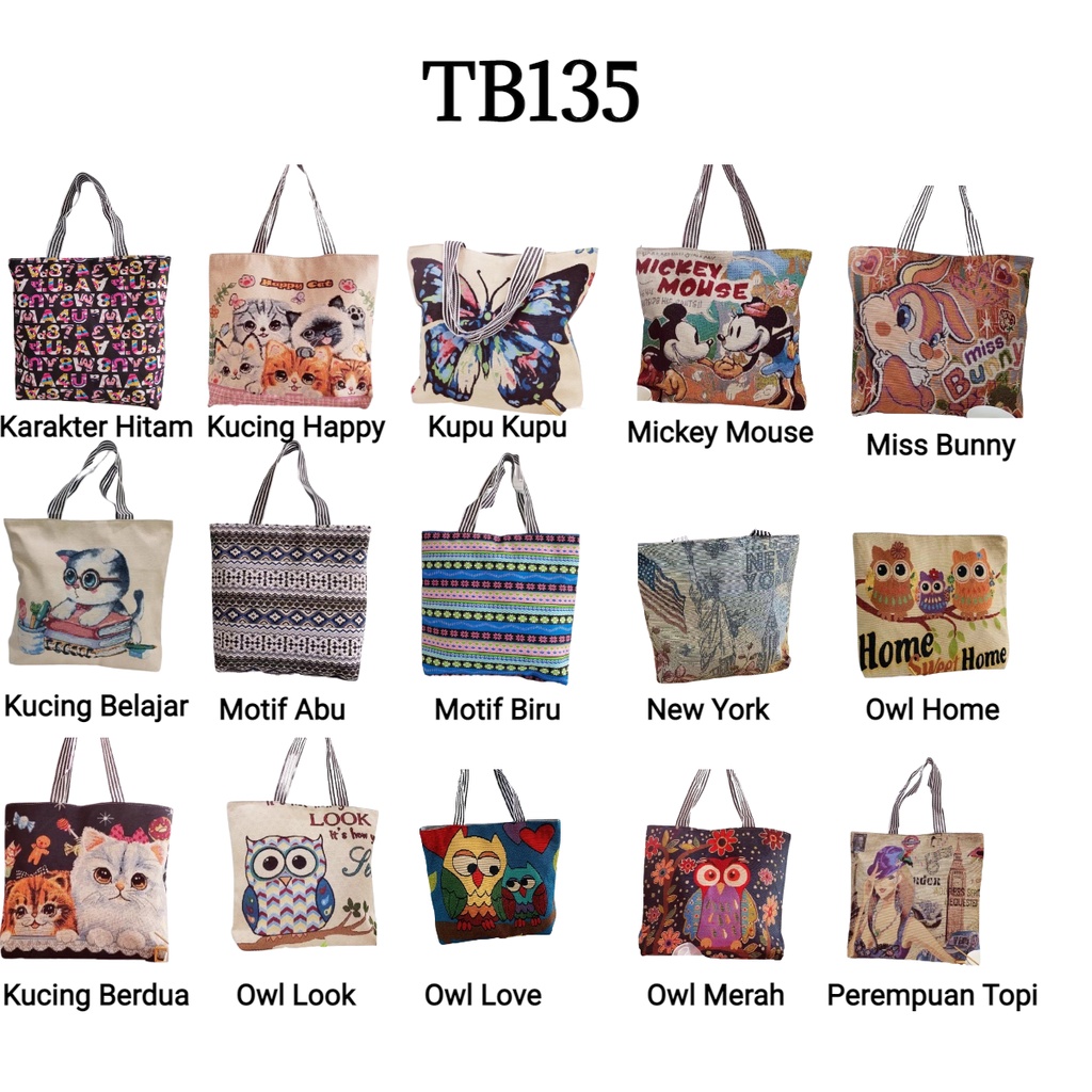 TB135 - Totebag Resleting Totebag Wanita Totebag Aesthetic Tas Belanja Tote Bag Totebag Kanvas