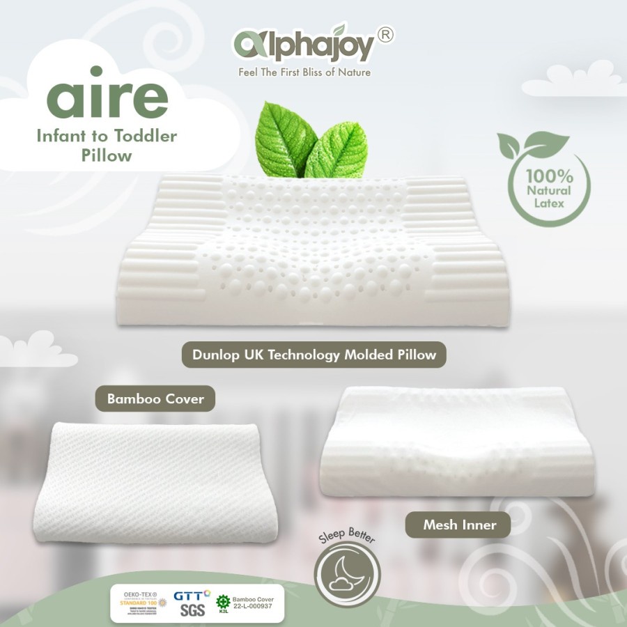 ALPHAJOY AIRE INFANT TO TODDLER PILLOW WITH BAMBOO CASE Rp315.000