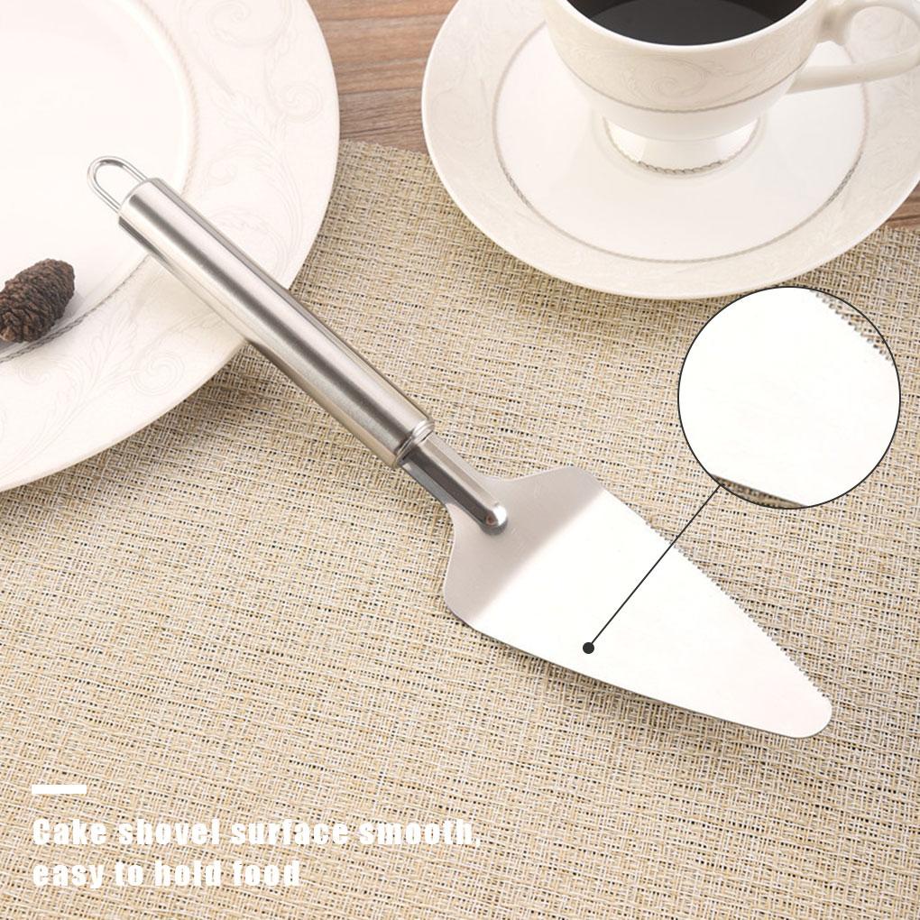 Spatula Kue Stainless Pizza Alat Pengangkat Pancake Baking Hand Paddle Lifter Handle Tray