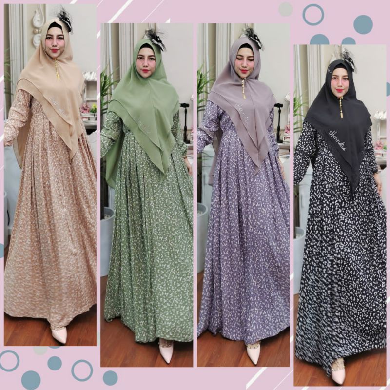 HOMEY DAISY SERIES by Hannatia hanatiah hanatia/gamis syari ori Hannatia (cek stok dulu ya kk)