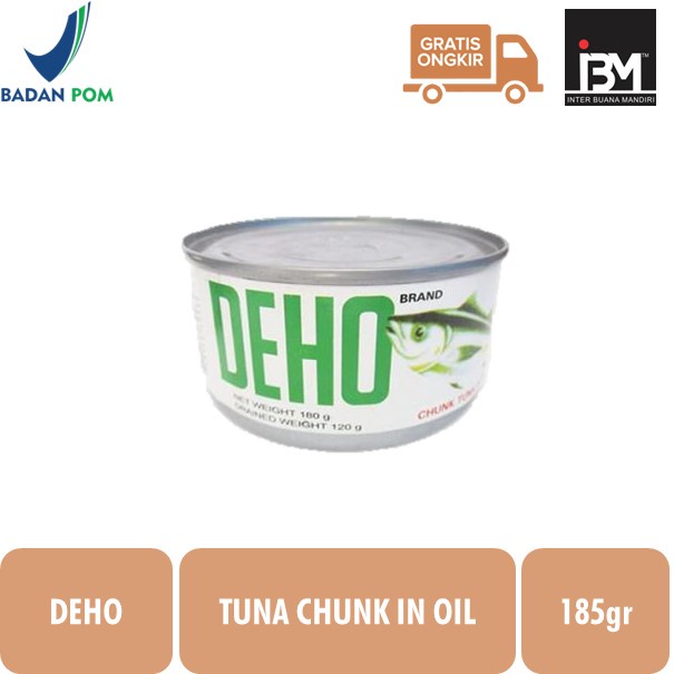 

Deho Tuna Chunk in Oil / Ikan Tuna Kaleng 180g