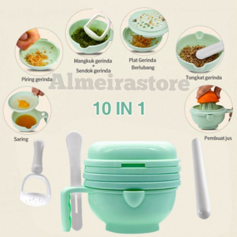 10 Pcs Baby Food Maker Alat Pengolah Penghalus Pembuat MPASI