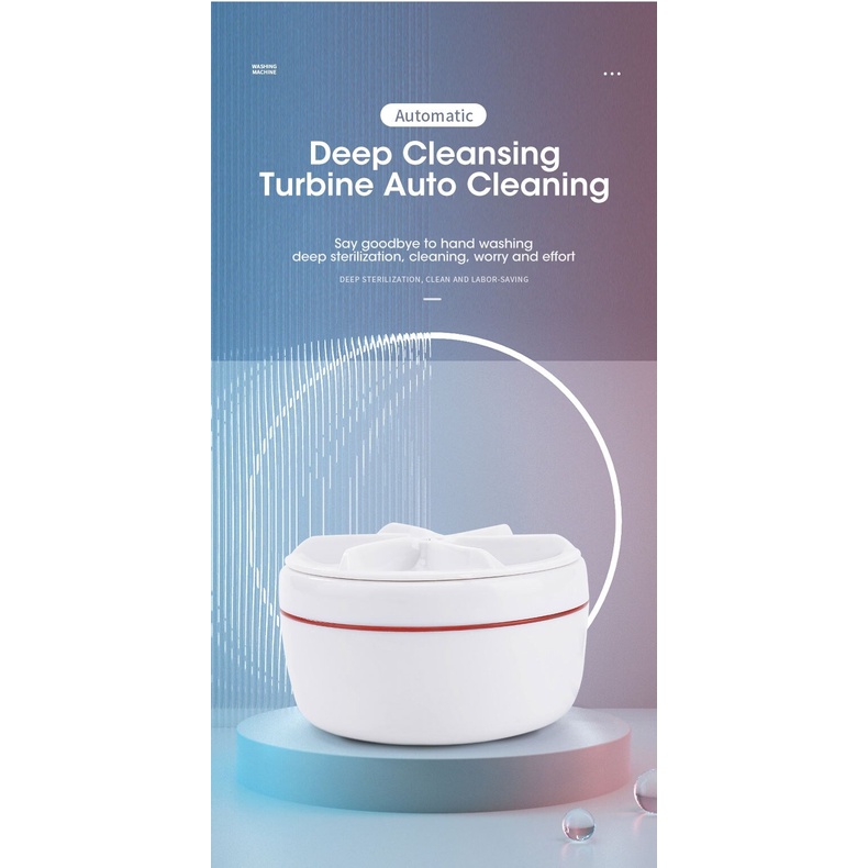 Mesin Cuci Mini Portable Portebel Usb Washing Machine Ultrasonic 30 Menit Otomatis OFF