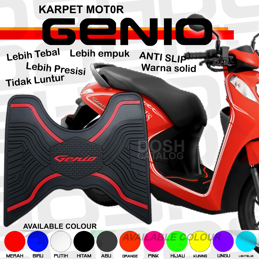 Karpet Motor Genio 110 Cbs Iss Tebal dan Presisi Berbahan Karet Asli