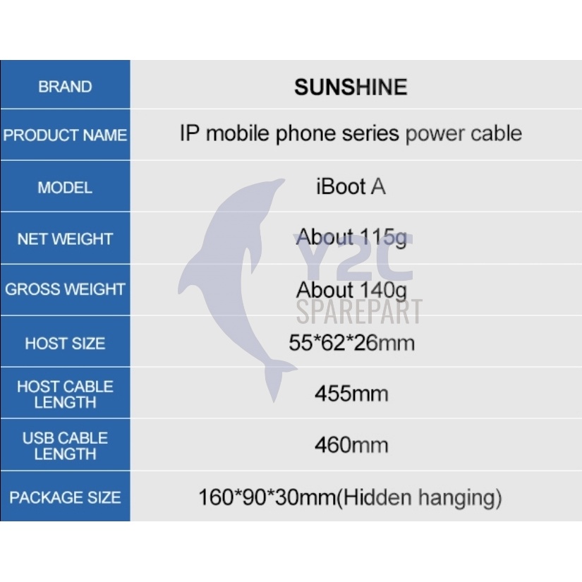 KABEL POWER SUPPLY IBOOT SUNSHINE 6G - 13 PRO MAX / ALAT SERVIS SERVICE HP