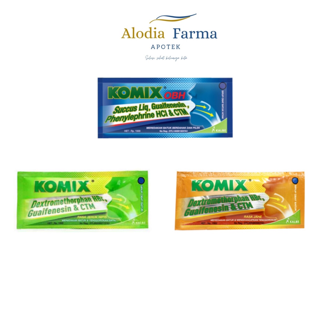 KOMIX KIDS OBH JERUK, KOMIX KIDS STRAWBERRY, KOMIX JAHE, KOMIX OBH, & KOMIX JERUK NIPIS