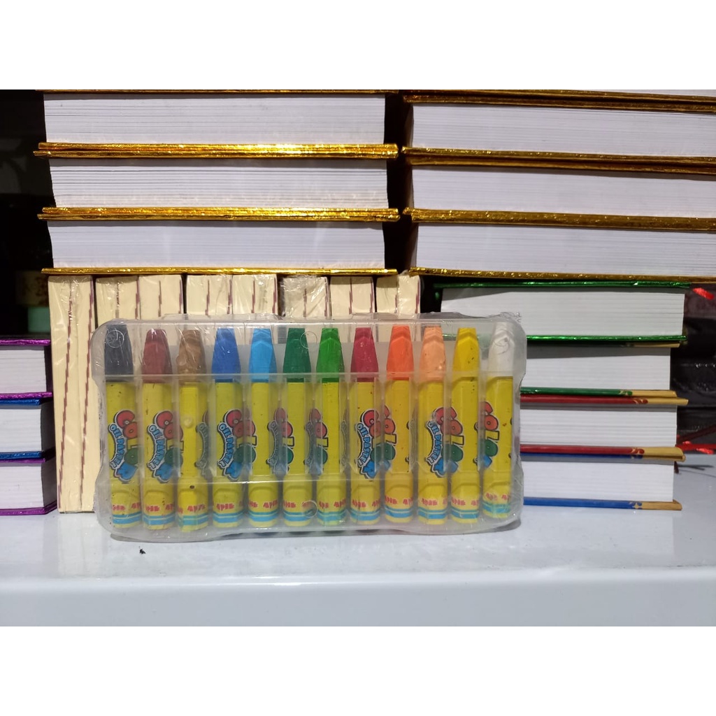 Crayon Krayon Oil Pastel Set 12 Warna Pendek Murah Apik