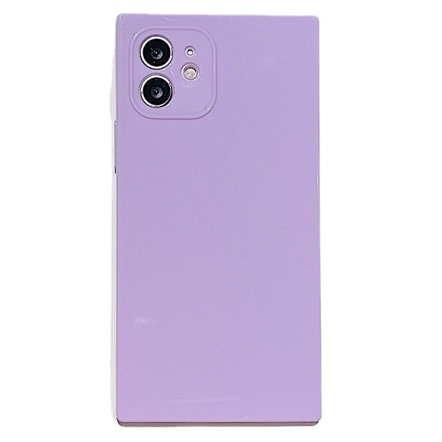 Warna Persegi Sisi Lurus Casing Pelindung Ponsel Untuk IPhone 7 8 Se2 Plus X Xr Xs Max 11 12 Pro Max Mini