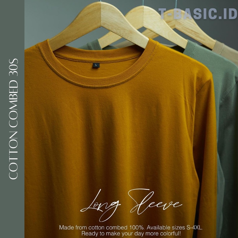 Kaos Grosir Grosiran Cotton Combed 30s Lengan Panjang Kerah Bulat Wanita Pria Unisex Kerah Bulat War