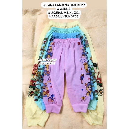 Celana Panjang/ Celana Pendek Bayi Anak Katun Murah Ricky (Harga Untuk 1pcs/4pcs)