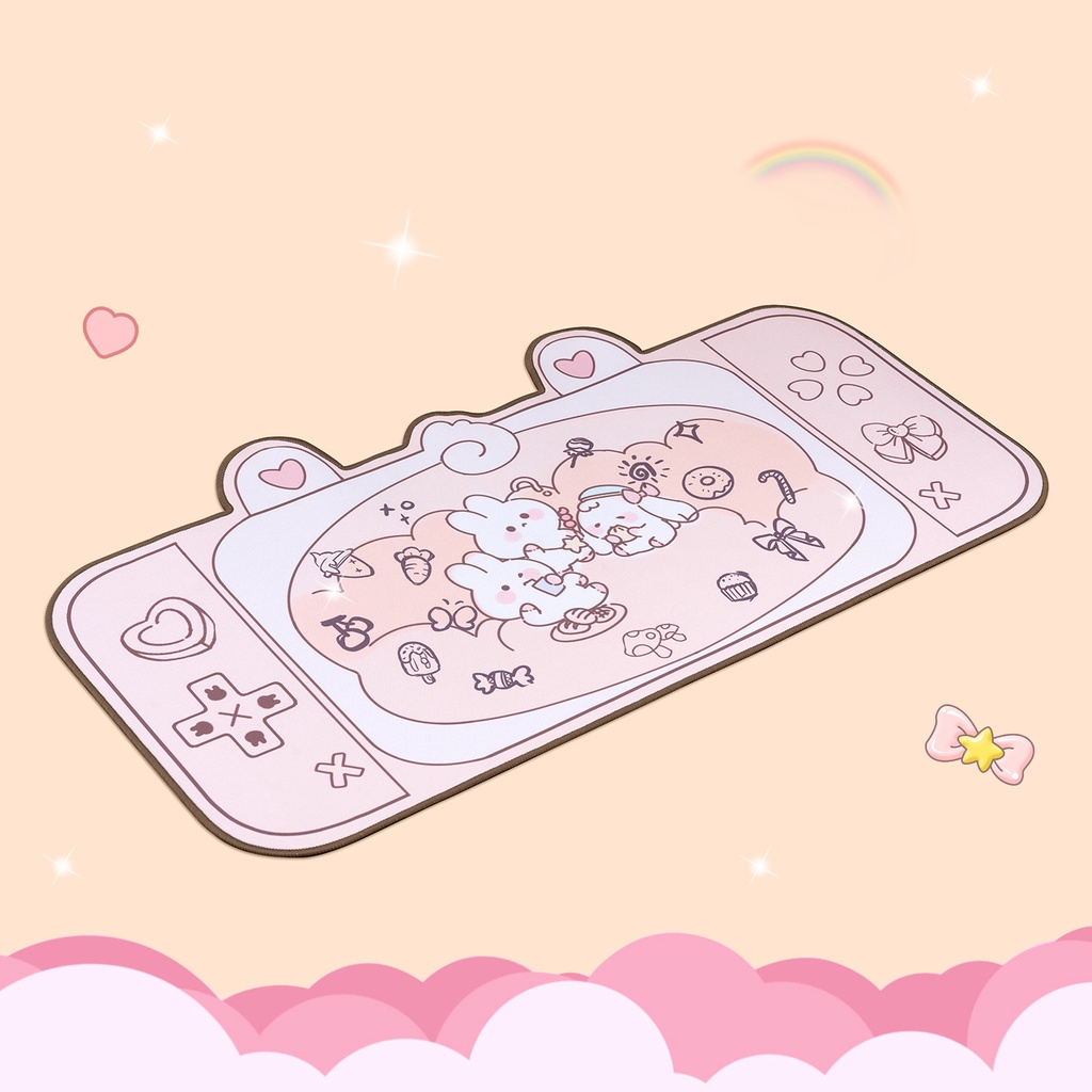 Mouse Pad Ukuran XXL Anti Slip Tahan Air Motif Kelinci Sakura Pink Untuk Gaming